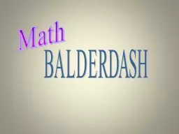 Math BALDERDASH Balderdash