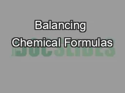 Balancing Chemical Formulas