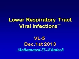 Lower Respiratory Tract Viral Infections``