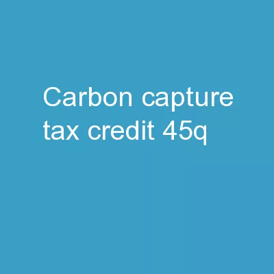 Carbon capture tax credit (45Q)