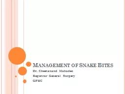 Management of Snake Bites