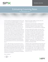 TECHNICAL BULLETIN Estimating Creaming Rates FOR HOMOG