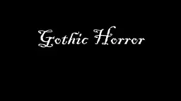 Gothic Horror With a partner: