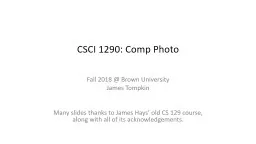 CSCI 1290: Comp Photo Fall 2018 @ Brown University