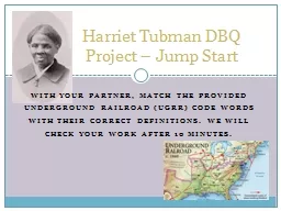 Harriet Tubman DBQ Project – Jump Start