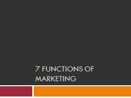 7 functions of Marketing