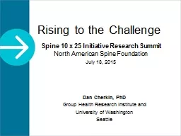 Rising to the Challenge Spine 10 x 25 Initiative Research Summit