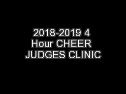 2018-2019 4 Hour CHEER JUDGES CLINIC