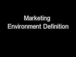 Marketing Environment Definition