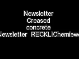 Newsletter Creased concrete Newsletter  RECKLIChemiewe