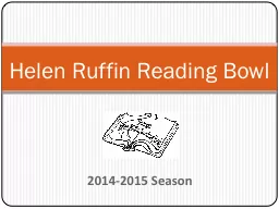 2014-2015 Season Helen Ruffin Reading Bowl