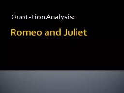 Romeo and Juliet Quotation Analysis: