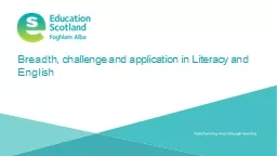 Breadth, challenge and application in Literacy and English