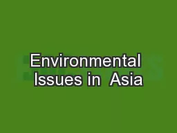 Environmental Issues in  Asia