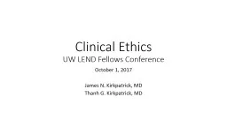 Clinical Ethics UW LEND