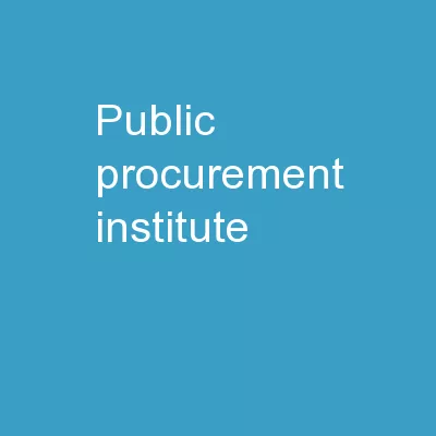 Public Procurement Institute