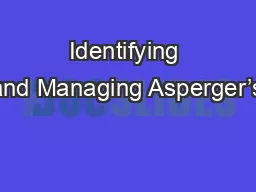Identifying and Managing Asperger’s