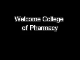 Welcome College of Pharmacy