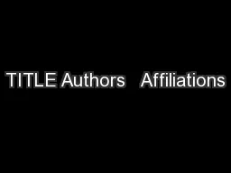 TITLE Authors   Affiliations