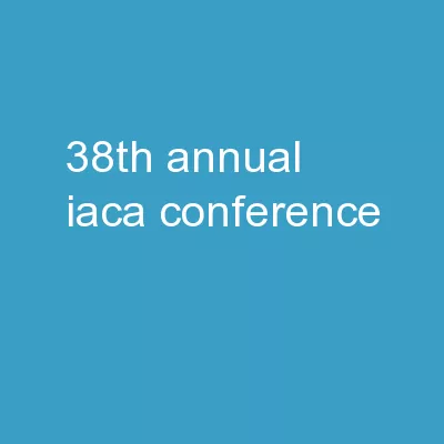 38th  Annual  IACA  Conference