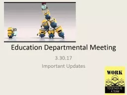 Education Departmental Meeting
