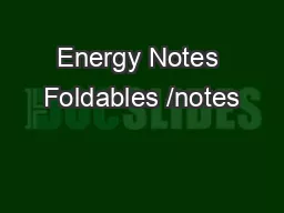 Energy Notes Foldables /notes