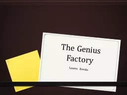 The Genius Factory Lauren Brooks