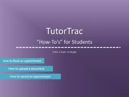 TutorTrac “How- To’s