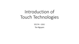 Introduction of Touch Technologies