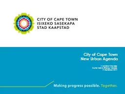 City of Cape Town  New Urban Agenda