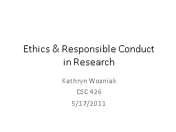 Ethics & Responsible Conduct
