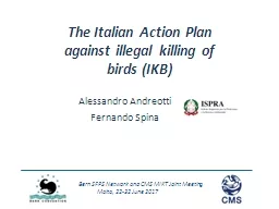 The Italian Action Plan against illegal killing of birds (IKB)