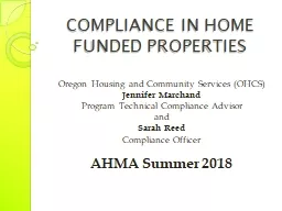 COMPLIANCE IN HOME        FUNDED PROPERTIES