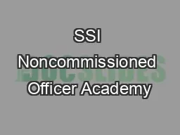 SSI Noncommissioned Officer Academy