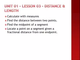 Unit 01 – Lesson 03 – Distance & Length