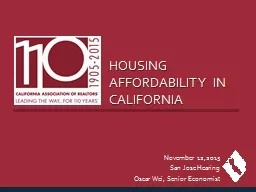Housing Affordability in California