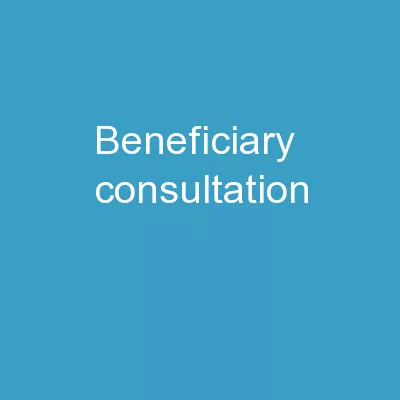 Beneficiary  Consultation