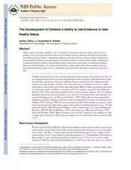 The Development of Childrens Ability to Use Evidence t