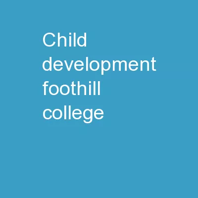 Child Development Foothill College