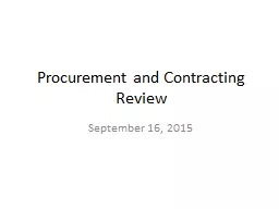 Procurement and Contracting Review
