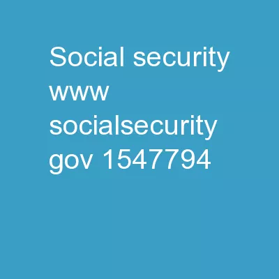 Social Security www.socialsecurity.gov