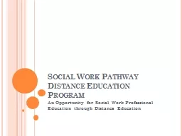 Social Work Pathway Distance Education Program