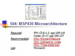 S04: MSP430 Microarchitecture