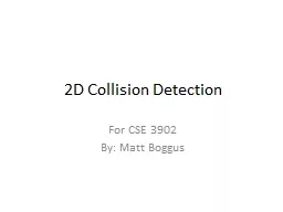 2D Collision Detection For CSE 3902