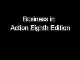 Business in Action Eighth Edition