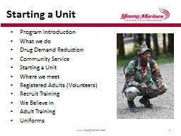 Starting a Unit Program Introduction