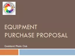 Equipment Purchase proposal