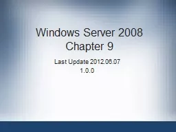 Windows Server 2008 Chapter 9