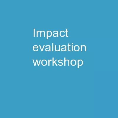 Impact  evaluation workshop