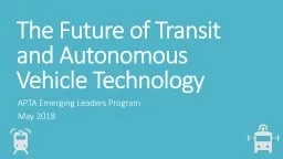 The Future of Transit and Autonomous Vehicle Technology